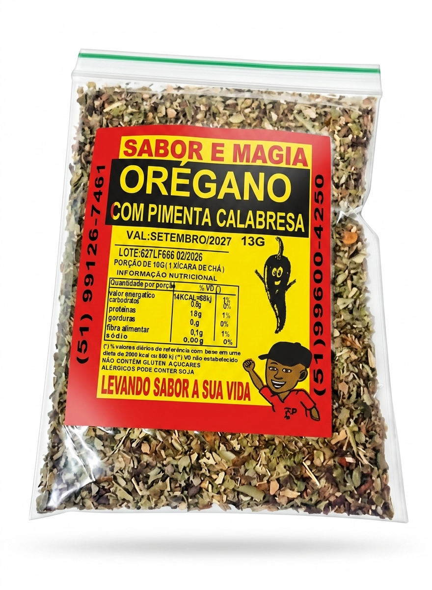 ORÉGANO COM PIMENTA CALABRESA